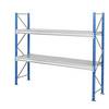Schwerlast-Großfachregal mit Stahlauflagen Rahmenfarbe blau HxBxT 1996 x 2410 x 800 mm Grundregal. MAN ORGA