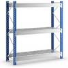 Schwerlast-Großfachregal mit Drahtgitterauflagen Rahmenfarbe Blau HxBxT 2496 x 2410 x 800 mm Grundregal. MAN