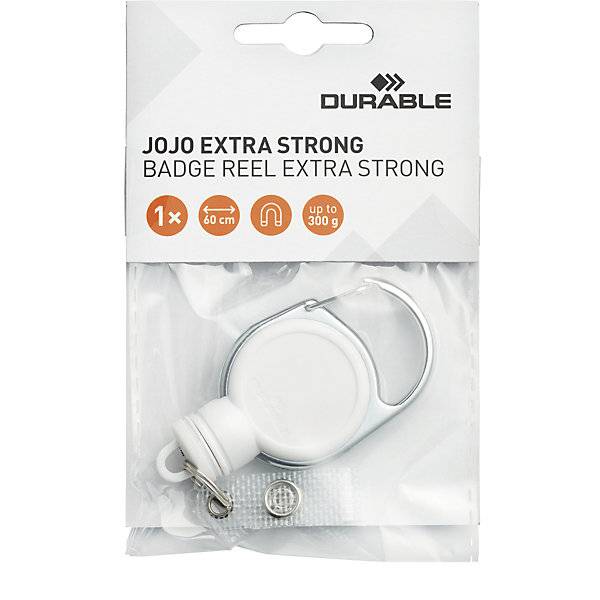 Ausweishalter JOJO EXTRA STRONG mit Druckknopf-Schlaufe VE 10 Stk weiß. Durable | Hunke & Jochheim GmbH & CO.-1