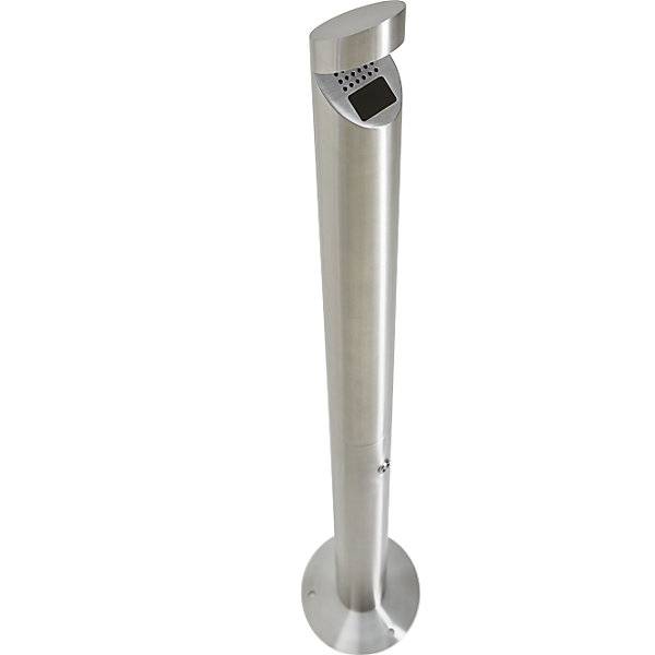 Edelstahl-Standascher mit Dach Volumen 15 l abschließbar. TAKKT Industrial & Packaging GmbH 56988449-2