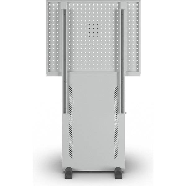 Computerschrank mit Arbeitsplatte und Lochwand lichtgrau. TAKKT Industrial & Packaging GmbH 56991849-3