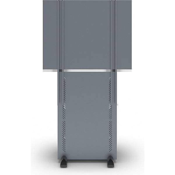 Computerschrank mit Arbeitsplatte und Lochwand blaugrau. TAKKT Industrial & Packaging GmbH 56991949-2