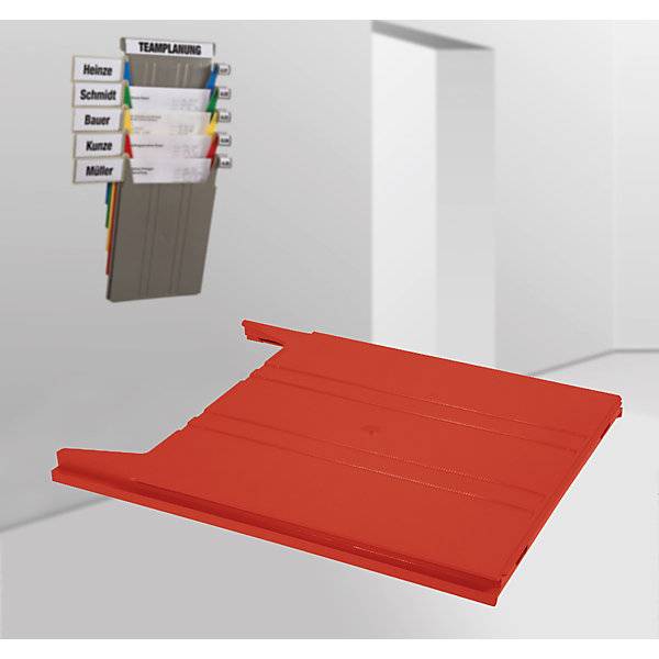 Wandsortierer FLAT für Format DIN A4 Füllhöhe 9 mm Ablagefach rot. Eichner Organisation 57054149-3