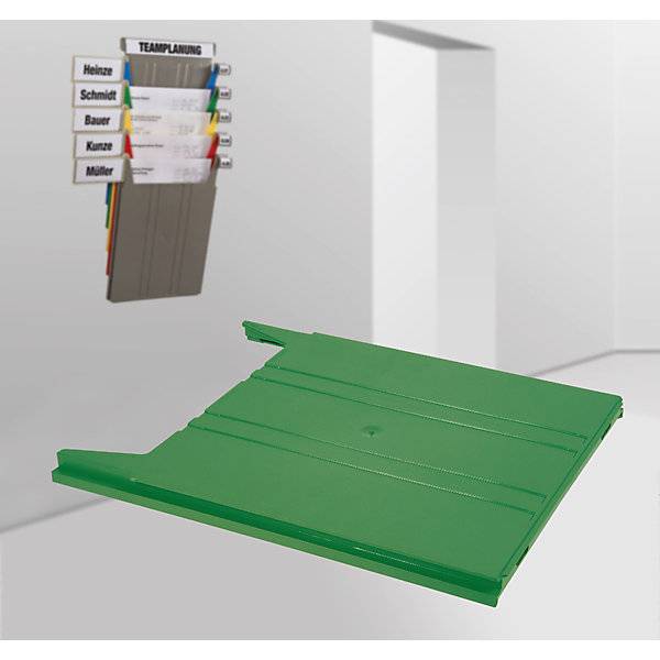 Wandsortierer FLAT für Format DIN A4 Füllhöhe 9 mm Ablagefach grün. Eichner Organisation 57054249-3