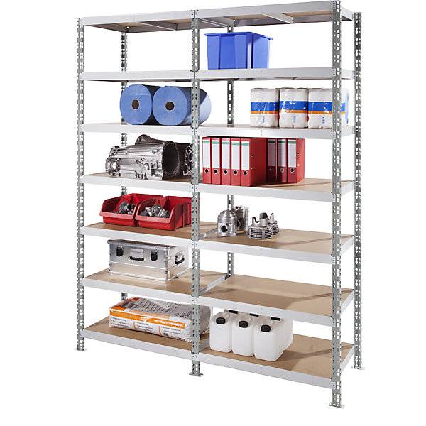 Universalsteckregal Spanplattenböden HxBxT 2522 x 1025 x 400 mm Anbauregal. TAKKT Industrial & Packaging GmbH-3