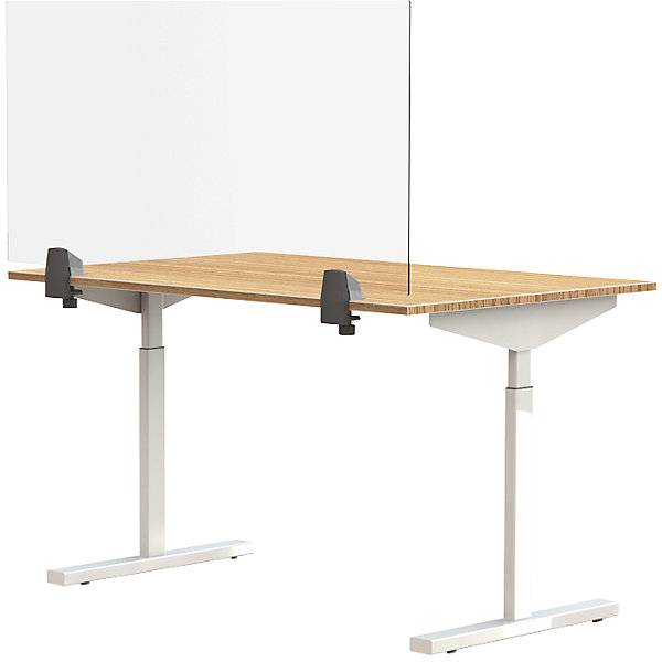 Tischtrennwand für Einzelarbeitsplatz transparent Breite 1200 mm. Smit Visual Supplies BV 57117149-0