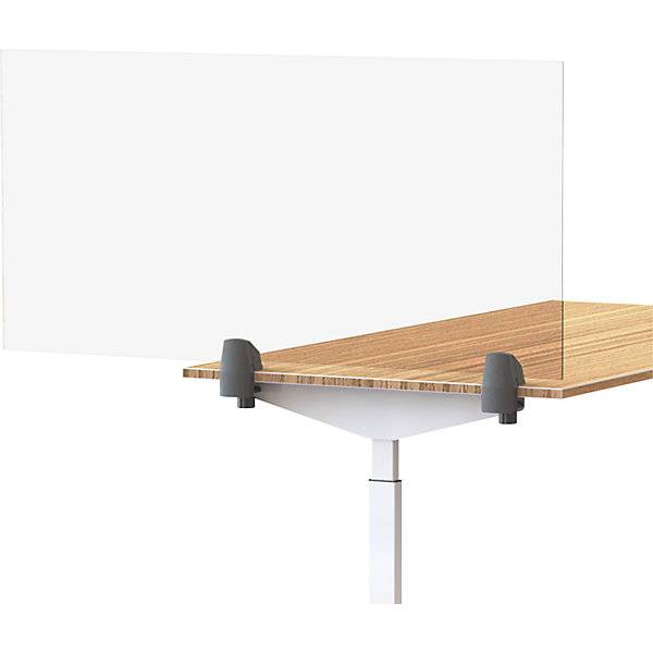 Tischtrennwand für Einzelarbeitsplatz transparent Breite 1200 mm. Smit Visual Supplies BV 57117149-2