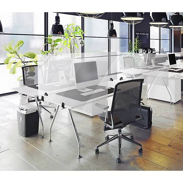 Tischtrennwand für Einzelarbeitsplatz transparent Breite 1200 mm. Smit Visual Supplies BV 57117149-4