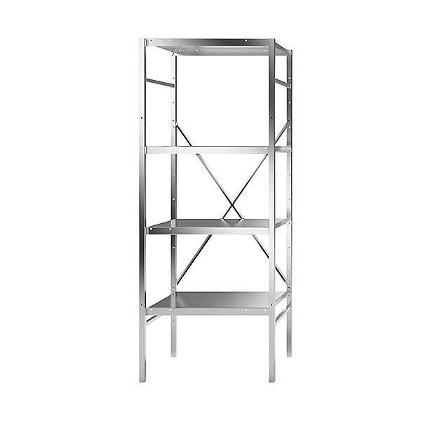 Edelstahl-Steckregal 4 glatte Fachböden Fachbodenbreite x Tiefe 640 x 540 mm Grundregal. KEK GmbH 58868749