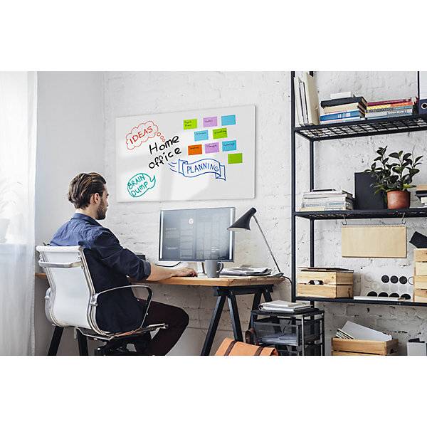 Whiteboard rahmenlos Stahl emailliert weiß BxHxT 1180 x 880 x 7 mm mit Zubehör. Smit Visual Supplies BV-2