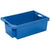 Drehstapelbehälter aus HDPE Volumen 32 l Wände und Boden geschlossen blau. WERIT Kunststoffwerke W. Schneider