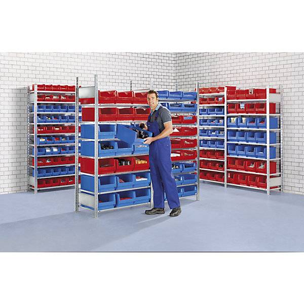 Steckregal für Sichtlagerkästen Anbauregal BxT 1006 x 336 mm 5 Böden. TAKKT Industrial & Packaging GmbH-1