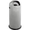 Mülleimer mit Einwurfklappe - 52 l - silber