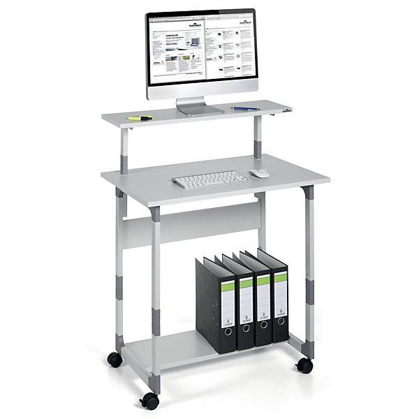 Durable Computer-Wagen höhenverstellbar, mit Rollen Höhen-Bereich: 920 bis 1220 mm (L x B x H) 550 x 800 x 925 mm Grau S-1
