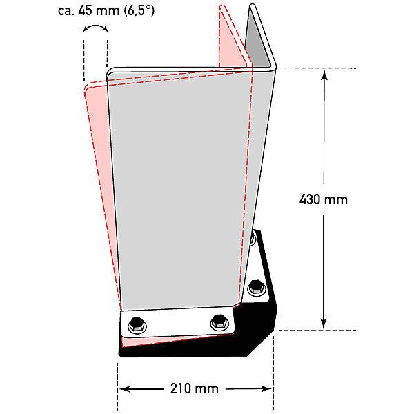 PU-Dämpfungselement LxBxH 210 x 210 x 40 mm für Anfahrschutzwinkel. Moravia Wiesbaden| Gesellschaft-3