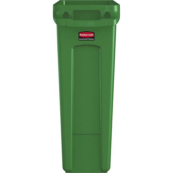 Abfalleimer SLIM JIM® Volumen 87 l mit Lüftungskanälen grün mit Recyclingsymbol. Vepa Bins Groothandel B.V.-1