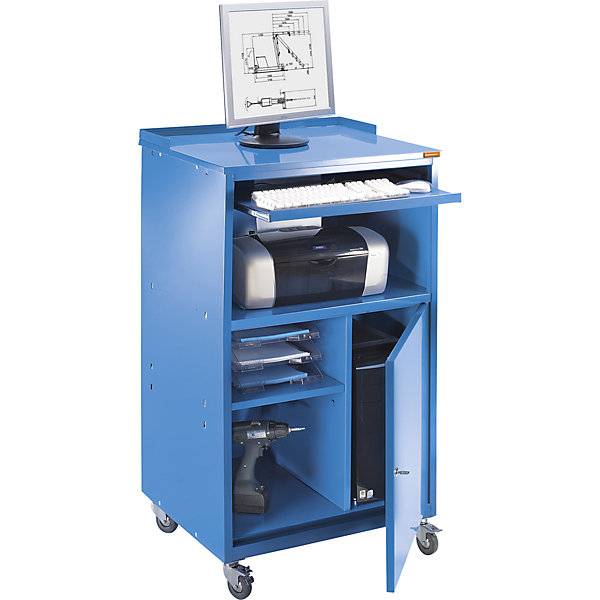 PC-Pult mobil HxBxT 1170 x 690 x 590 mm lichtblau RAL 5012. TAKKT Industrial & Packaging GmbH 57287949