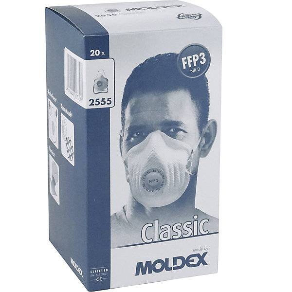 Atemschutzmaske FFP3 NR D mit Ausatemventil VE 20 Stk weiß. Moldex-Metric AG & Co. KG 58047949-1