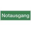 Kombizusatzschild mit Text für Rettungszeichen Notausgang Folie VE 10 Stk Folie LxHxT 300 x 100 x 01 mm. H.