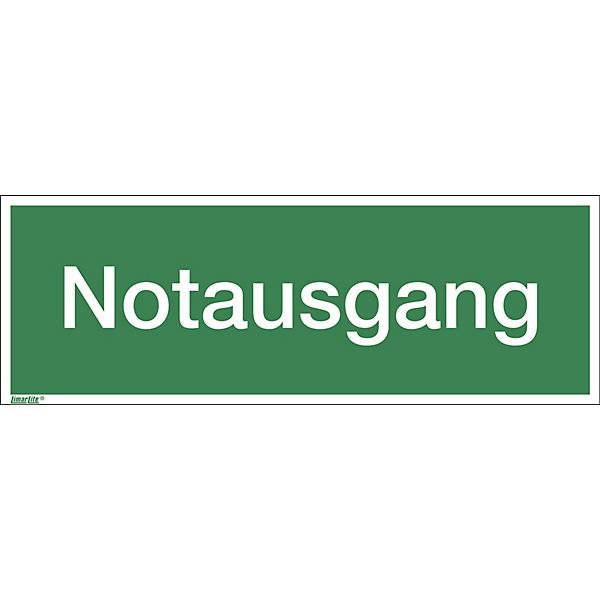 Kombizusatzschild mit Text für Rettungszeichen Notausgang Folie VE 10 Stk Folie langnachleuchtend LxHxT 400 x