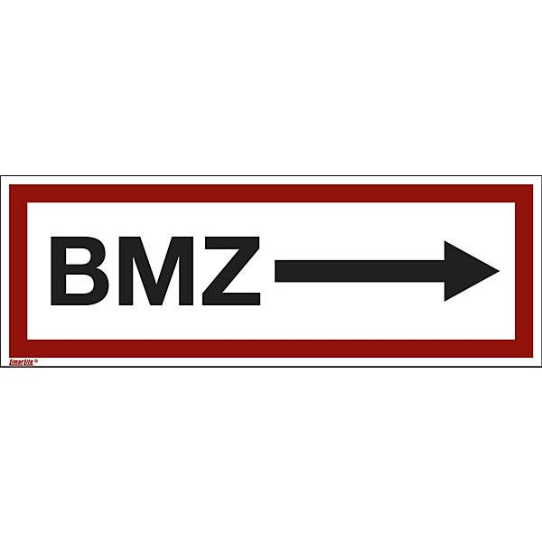 Brandschutzkennzeichen für die Feuerwehr BMZ Pfeil nach rechts VE 10 Stk Folie langnachleuchtend LxH 297 x