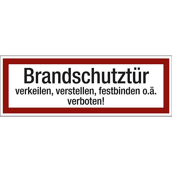 Brandschutzkennzeichen für die Feuerwehr Brandschutztür verkeilen verstellen festbinden o. ä. verboten!-0