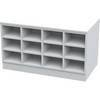 Sitover-Garderobenbank doppelseitig melaminbeschichtet 2 x 9 Fächer Länge 820 mm weiß. 585144 49 Bank
