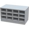 Sitover-Garderobenbank doppelseitig melaminbeschichtet 2 x 12 Fächer Länge 1090 mm grau. KEK GmbH 58514849