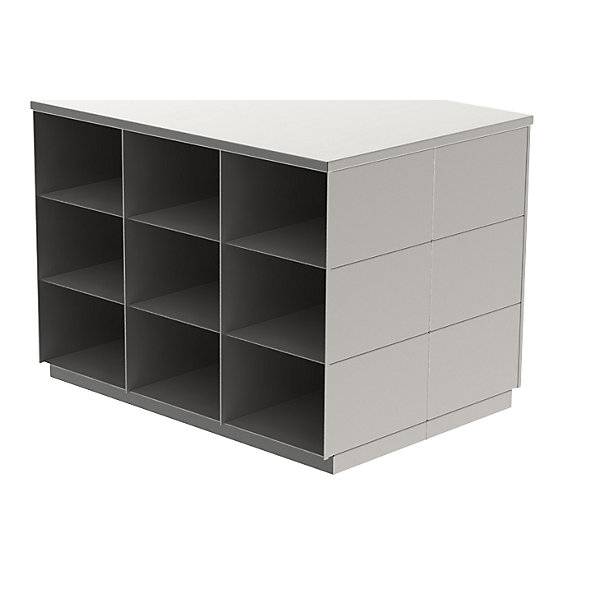 Sitover-Garderobenbank doppelseitig Edelstahl 2 x 9 Fächer Länge 820 mm. KEK GmbH 58517649-0