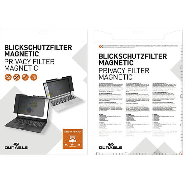 Blickschutzfilter MAGNETIC, anthrazit / grau, VE 2 Stk, für Bildschirme 14,0''., DURABLE, 586952 49-3