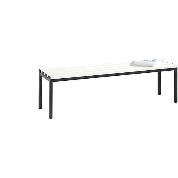 Umkleidebank BASIC Kunststoffleisten Länge 1500 mm reinweiß. C+P 587176 49