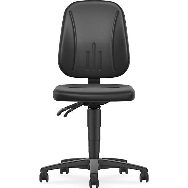 Arbeitsdrehstuhl Unitec mit Gasfeder-Höhenverstellung Kunstlederbezug schwarz mit Rollen. Bimos-Sitztechnik |-1