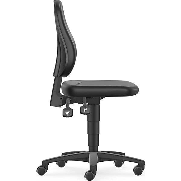 Arbeitsdrehstuhl Unitec mit Gasfeder-Höhenverstellung Kunstlederbezug schwarz mit Rollen. Bimos-Sitztechnik |-2