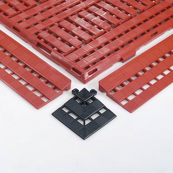 Kunststoff-Bodenrost Polyethylen LxB 1200 x 600 mm VE 5 Stück rot. Coba Europe GmbH 60141849-3