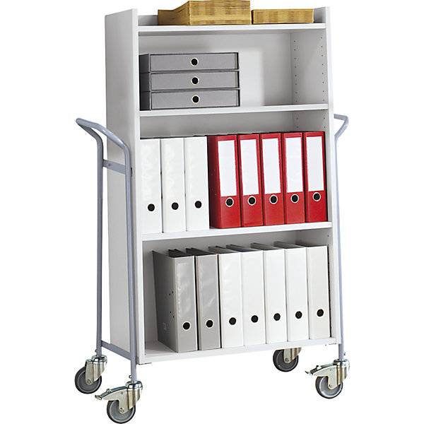 Bürowagen für Ordner Tragfähigkeit 150 kg LxBxH 950 x 455 x 1380 mm. Wilhelm Ebinger | Metallwaren GmbH-1