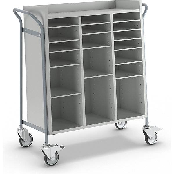 Bürowagen für Post Tragfähigkeit 150 kg LxBxH 950 x 455 x 1015 mm. Wilhelm Ebinger | Metallwaren GmbH 60499349-0