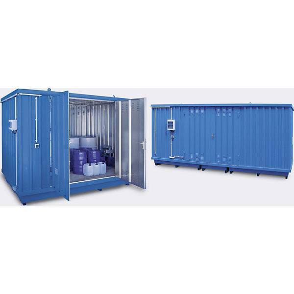 Gefahrstoff-Container auch zur aktiven Lagerung entzündbarer Stoffe Außen-HxBxT 2400 x 4075 x 2875 mm verzinkt.-1
