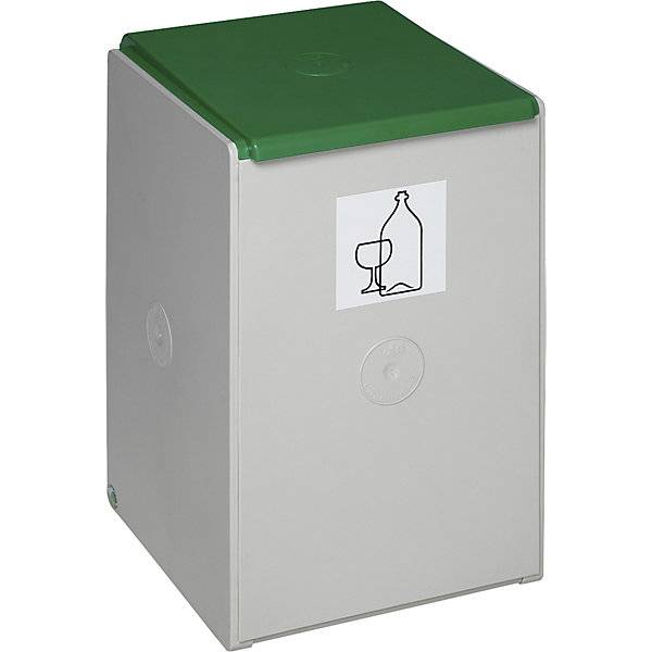 Wertstoffsammler aus Kunststoff Einzelbehälter mit 60 l Volumen grün. VAR GmbH 60703949-0
