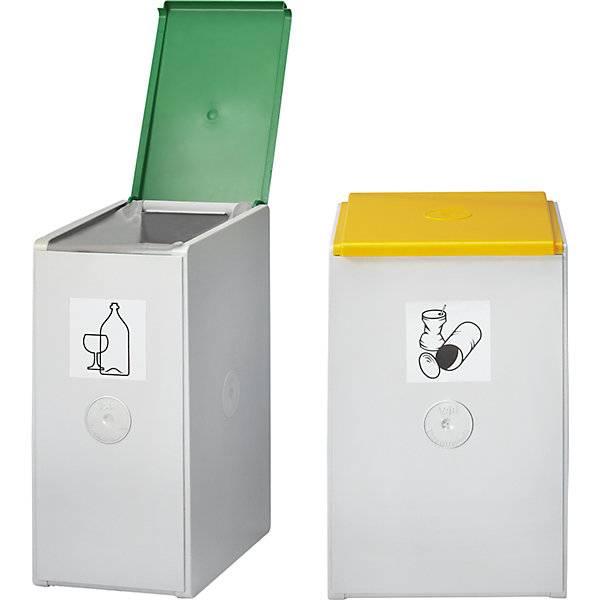 Wertstoffsammler aus Kunststoff Einzelbehälter mit 60 l Volumen grün. VAR GmbH 60703949-1