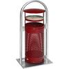 Kombiascher mit Rohrbogen und Dach Volumen 65 l BxHxT 580 x 1145 x 380 mm purpurrot. VAR 60756949