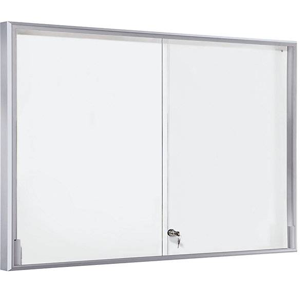 Schaukasten Alu-Rahmen Schiebetüren 18 x DIN A4 BxHxT 1330 x 970 x 50 mm Rahmen eckig. TAKKT Industrial &-1