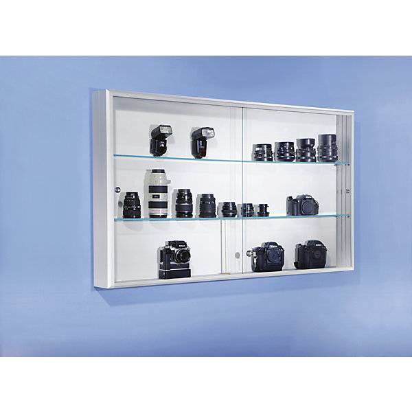 Schiebetür-Vitrine Innentiefe 114 mm BxHxT 800 x 600 x 140 mm. TAKKT Industrial & Packaging GmbH 60887149-0