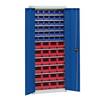 Materialschrank mit Lagerkästen Höhe 1575 mm 11 Fachböden lichtgrau / enzianblau. TAKKT Industrial & Packaging