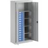 Material- und Schubladenschrank 4 Fachböden 13 Schubladen lichtgrau RAL 7035. TAKKT Industrial & Packaging
