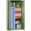 Material- und Schubladenschrank 4 Fachböden 13 Schubladen resedagrün RAL 6011. eurokraft pro 61022249