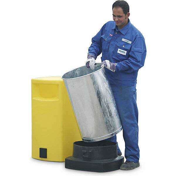 Abfallsammler aus Kunststoff für außen Volumen 120 l BxHxT 580 x 1050 x 580 mm blau. Denios SE 61099449-1