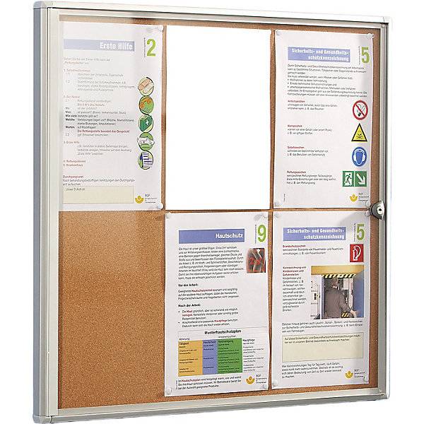 Schaukasten für innen Korkrückwand 12 DIN A4-Blätter HxB 963 x 931 mm. TAKKT Industrial & Packaging GmbH-1