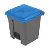 Treteimer Volumen 30 l BxHxT 410 x 435 x 400 mm grau Deckel blau. Probbax S.A.R.L. 61441949