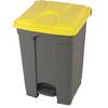 Treteimer Volumen 45 l BxHxT 410 x 600 x 400 mm grau Deckel gelb. Probbax S.A.R.L. 61442349