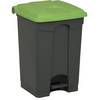 Treteimer Volumen 45 l BxHxT 410 x 600 x 400 mm grau Deckel grün. Probbax S.A.R.L. 61442749